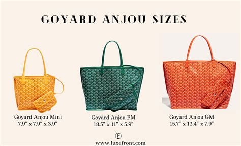 goyard anjou tote blue|Goyard bag size comparison.